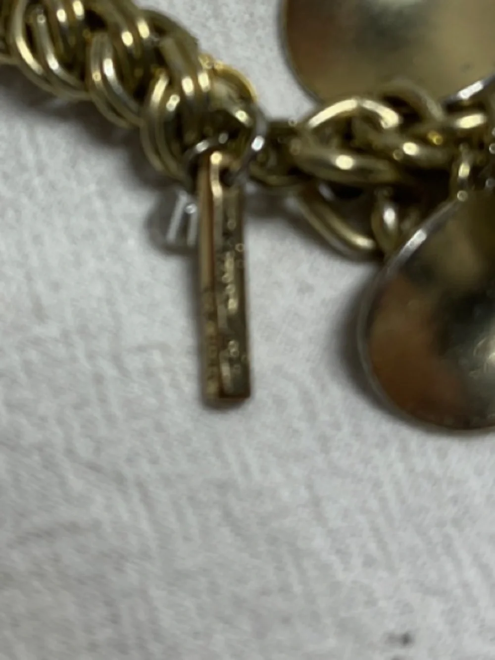 Kenneth Cole Gold-Tone Stretch Bracelet - Dangle Disc Charms